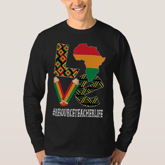 Resource Teacher Love African American Black Histo T-Shirt (Vorderseite)