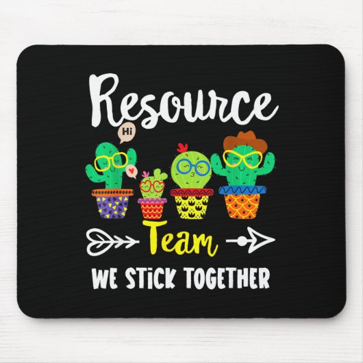 Resource Team, Funny Cactus Crew Resource Teacher Mousepad (Vorne)