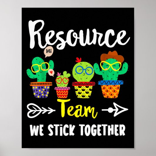 Resource Team, Funny Cactus Crew Resource Teacher Poster (Vorne)
