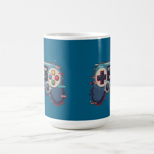 Respawn and Retry - Retro Gaming Glitch Art Kaffeetasse (Mittel)