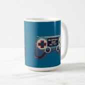 Respawn and Retry - Retro Gaming Glitch Art Kaffeetasse (VorderseiteRechts)
