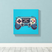 Respawn and Retry - Retro Gaming Glitch Art Leinwanddruck (Insitu (Holzboden))