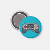 Respawn and Retry - Retro Gaming Glitch Art Magnet (Vorderseite/Rückseite)