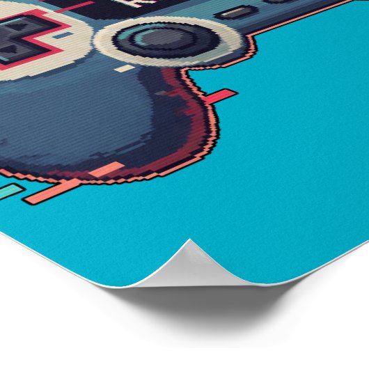 Respawn and Retry - Retro Gaming Glitch Art Poster (Ecke)