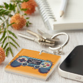 Respawn and Retry - Retro Gaming Glitch Art Schlüsselanhänger (Vorderseite rechts)