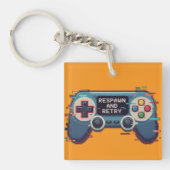 Respawn and Retry - Retro Gaming Glitch Art Schlüsselanhänger (Vorderseite)
