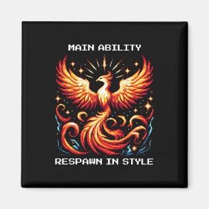 Respawn im Stil Phoenix Pixel Revival Gamer Art  Magnet