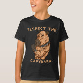 Respect The Capybara - Funny Fitness Bodybuilder R T-Shirt (Vorderseite)
