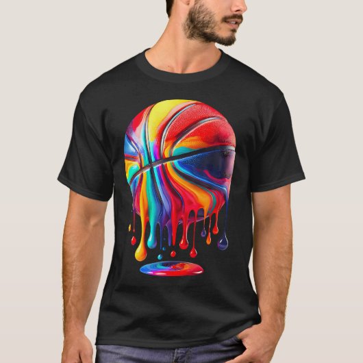 Respect The Drip Basketball Ball Hoop Slam Dunk T-Shirt (Vorderseite)