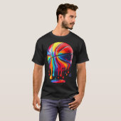 Respect The Drip Basketball Ball Hoop Slam Dunk T-Shirt (Vorne ganz)