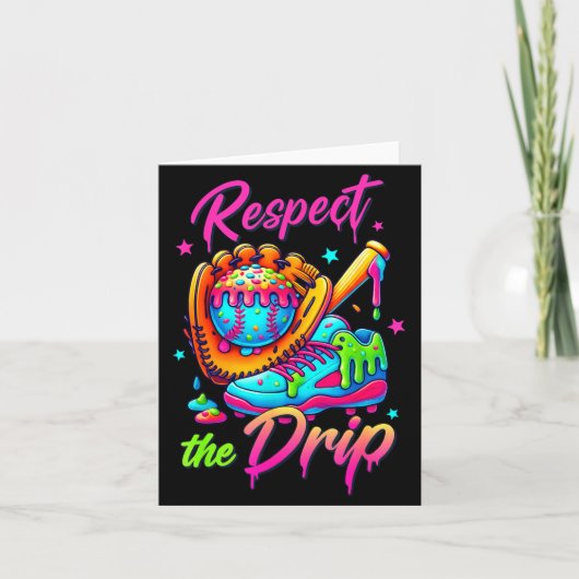 Respect The Drip Cool Ice Cream Drip Style For Boy Karte (Vorderseite)