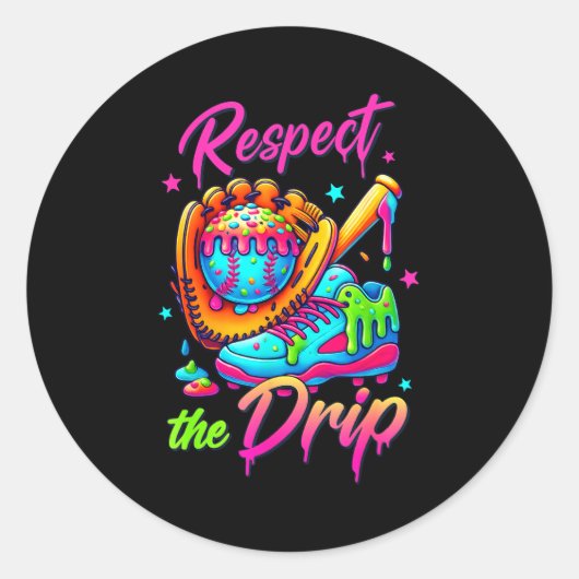 Respect The Drip Cool Ice Cream Drip Style For Boy Runder Aufkleber (Vorderseite)