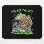 Respect The Drip Football Halloween Skeleton Hand Mousepad (Vorne)
