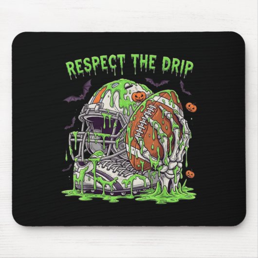 Respect The Drip Football Halloween Skeleton Hand Mousepad (Vorne)