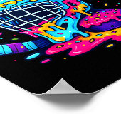 Respect The Drip Ice Hockey Stick &amp; Puck Dripn Poster (Ecke)