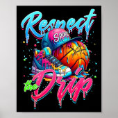 Respect The Drip Sketll Ice Cream Drip With Sprink Poster (Vorne)