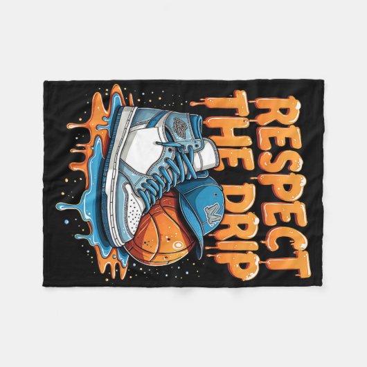 Respect The Drip Sneaker Swag Sketll Street Style Fleecedecke (Vorderseite (Horizontal))