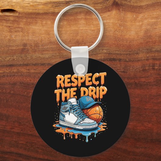 Respect The Drip Sneaker Swag Sketll Street Style Schlüsselanhänger (Vorderseite)