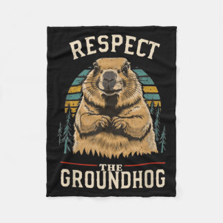 Respect The Groundhog _3 Fleecedecke