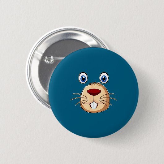 Respect The Groundhog Day Funny Groundhog Face Button (Vorne & Hinten)