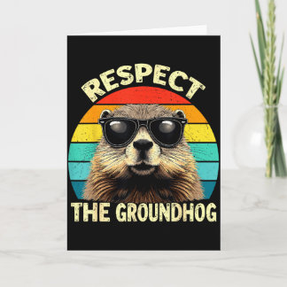 Respect The Groundhog Lover Vintage Animal Ground  Karte