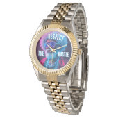 Respect the hustle  armbanduhr (Schrägansicht)