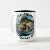 Respect The Lake And You Will Be Rewarded Zweifarbige Tasse (Vorderseite Links)