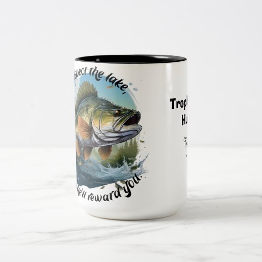 Respect The Lake And You Will Be Rewarded Zweifarbige Tasse (Mittel)