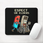 Respect Ur Elders Retro Gaming Controller Funny  Mousepad (Mit Mouse)