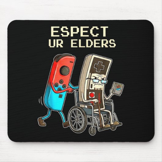 Respect Ur Elders Retro Gaming Controller Funny  Mousepad (Vorne)