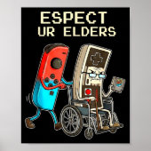 Respect Ur Elders Retro Gaming Controller Funny  Poster (Vorne)