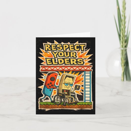 Respect Your Elders Funny Gamer Controller 80s Ret Karte (Vorderseite)