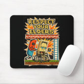 Respect Your Elders Funny Gamer Controller 80s Ret Mousepad (Mit Mouse)