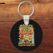 Respect Your Elders Funny Gamer Controller 80s Ret Schlüsselanhänger (Vorderseite)