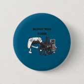 Respect Your Elders Funny Gaming 80s Style Old New Button (Vorderseite)