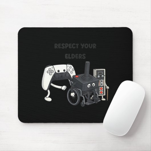 Respect Your Elders Funny Gaming 80s Style Old New Mousepad (Mit Mouse)
