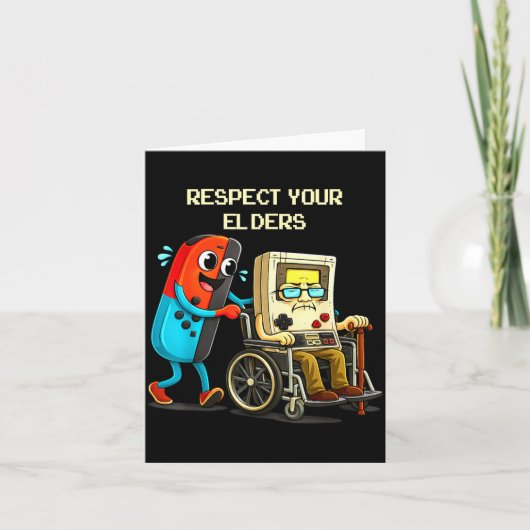 Respect Your Elders Funny Retro Gaming  Karte (Vorderseite)
