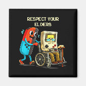 Respect Your Elders Funny Retro Gaming Magnet (Vorne)