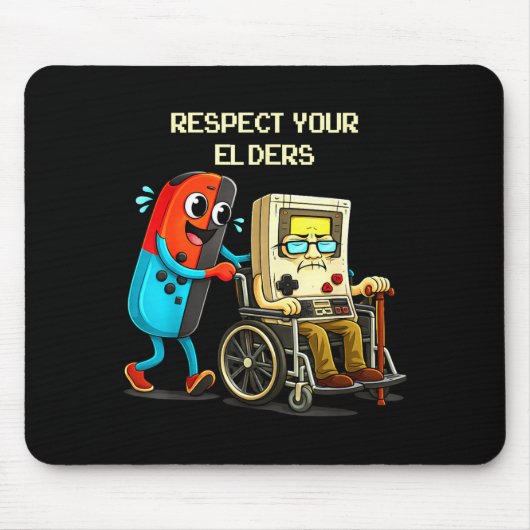 Respect Your Elders Funny Retro Gaming Mousepad (Vorne)