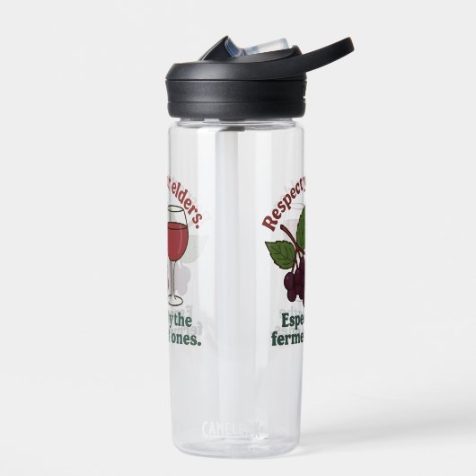 Respect Your Elders – Funny Wine Grape bottle Trinkflasche (Links)