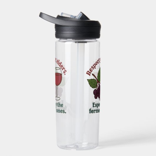 Respect Your Elders – Funny Wine Grape bottle Trinkflasche (Rechts)