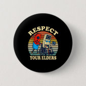 Respect Your Elders Gaming Control 80s Retro Funny Button (Vorderseite)
