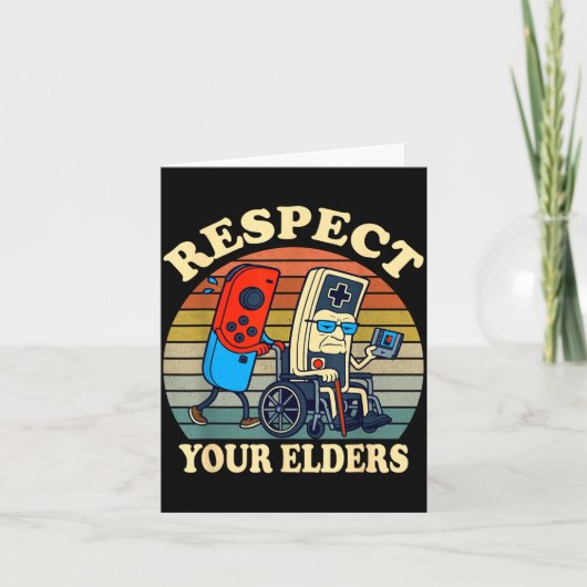 Respect Your Elders Gaming Control 80s Retro Funny Karte (Vorderseite)