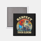 Respect Your Elders Gaming Control 80s Retro Funny Magnet (Vorderseite/Rückseite)