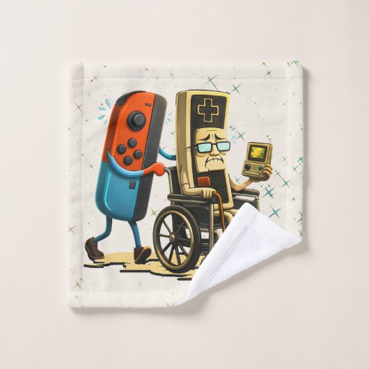 Respect Your Elders Gaming Control Retro Funny Badhandtuch Set (Waschlappen)