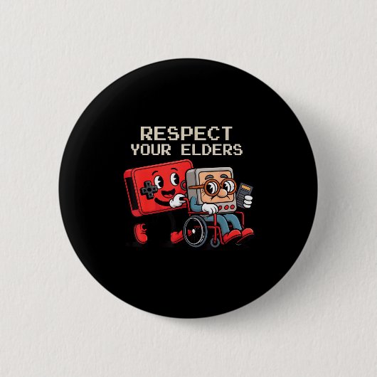 Respect Your Elders Gaming Control Retro Funny Gam Button (Vorderseite)