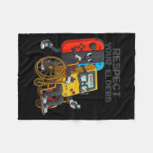 Respect Your Elders Gaming Control Retro Funny Gam Fleecedecke (Vorderseite (Horizontal))