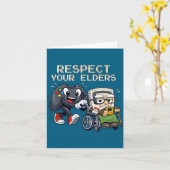 Respect Your Elders Gaming Control Retro Funny Gam Karte (Gelbe Blume)