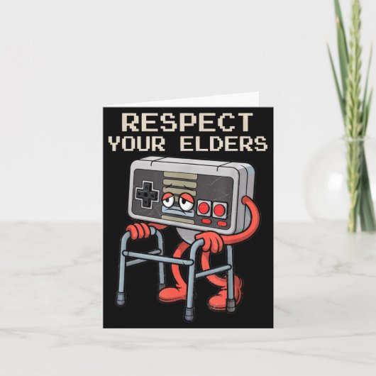 Respect Your Elders Gaming Control Retro Funny Gam Karte (Vorderseite)