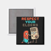 Respect Your Elders Gaming Control Retro Funny Gam Magnet (Vorderseite/Rückseite)